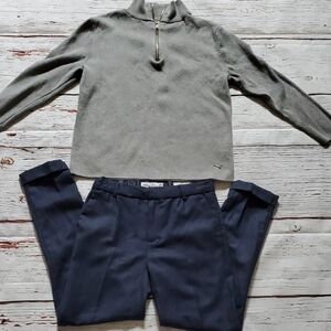 Zara Boy's Gray Sweater and Navy Pants Set